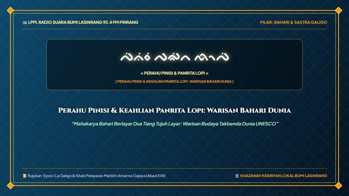 Mengenal Perahu Pinisi & Keahlian Panrita Lopi: Mahakarya Bahari Berlayar Dua Tiang Tujuh Layar: Warisan Budaya Takbenda Dunia UNESCO