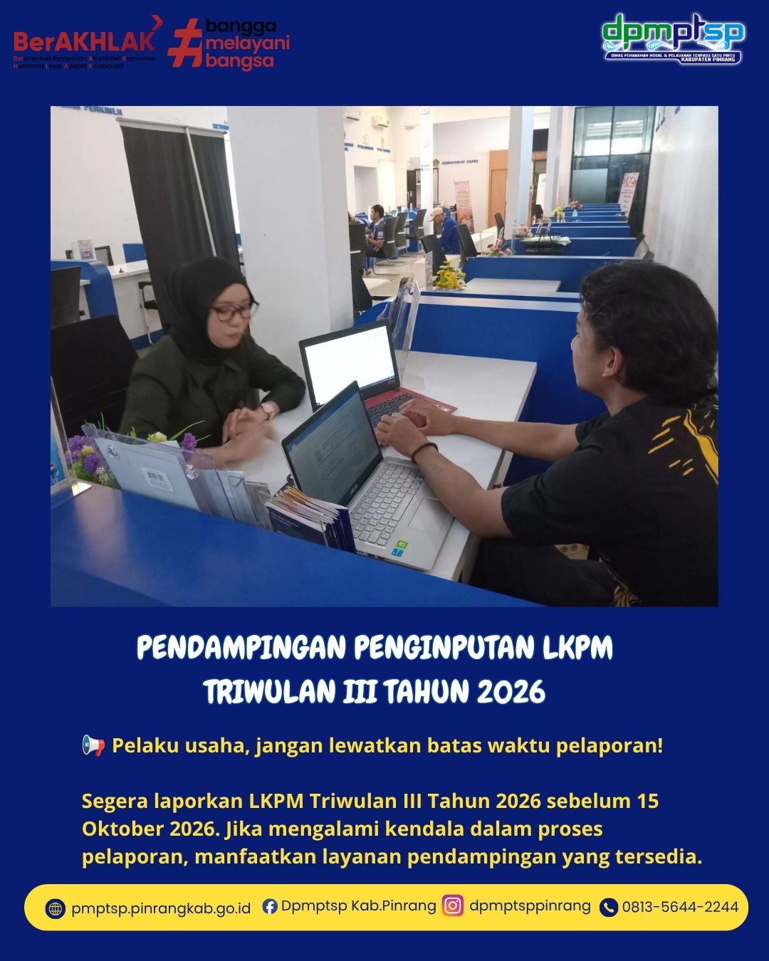 Pendampingan LKPM Triwulan III 2026, DPMPTSP Bantu Pelaku Usaha Laporkan LKPM Tepat Waktu