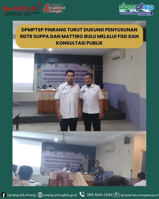 DPMPTSP Pinrang Turut Dukung Penyusunan RDTR Suppa dan Mattiro Bulu Melaui FGD dan Konsultasi Publik
