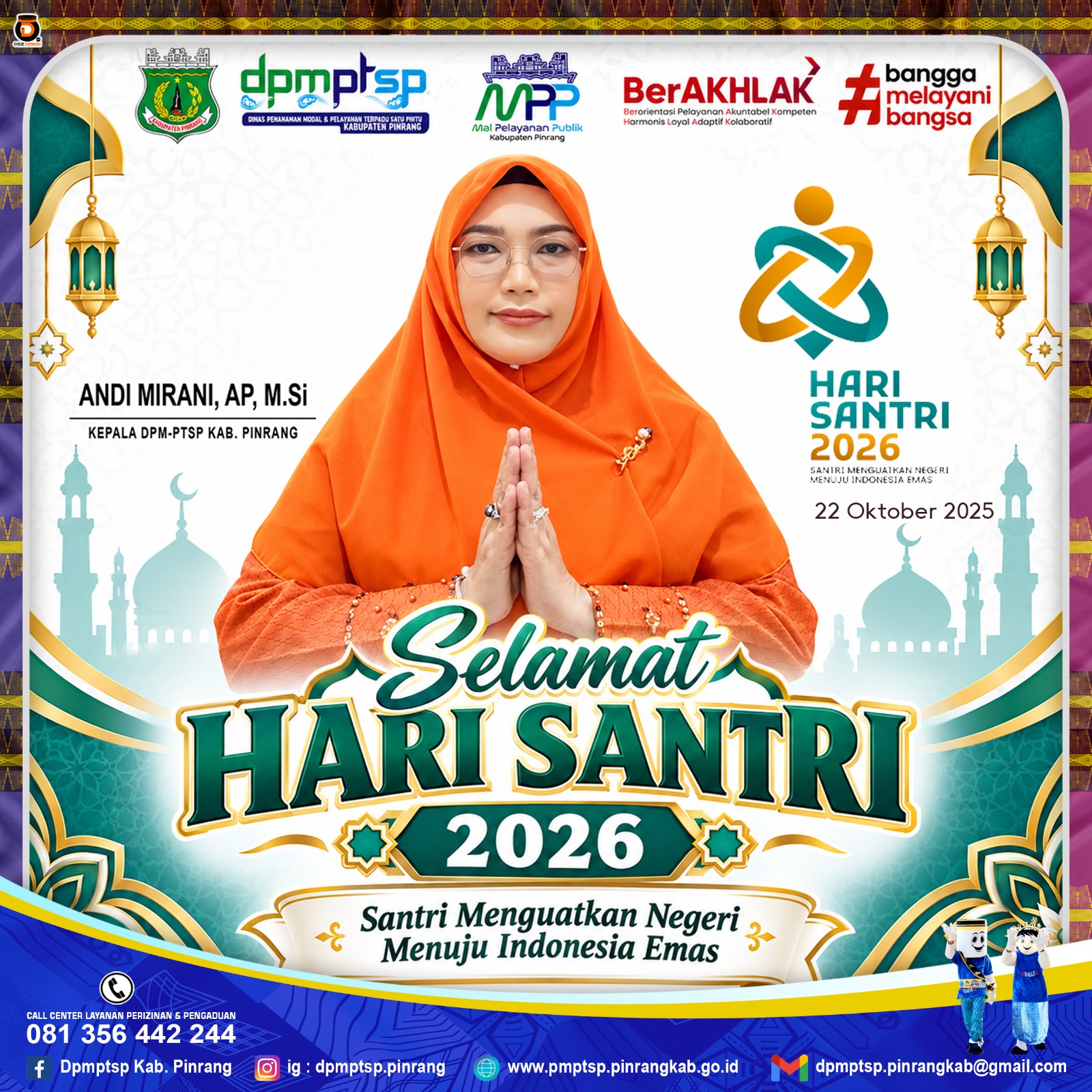 DPMPTSP Pinrang Ucapkan Selamat Hari Santri Nasional 2026: Santri Berdaya, Indonesia Jaya!
