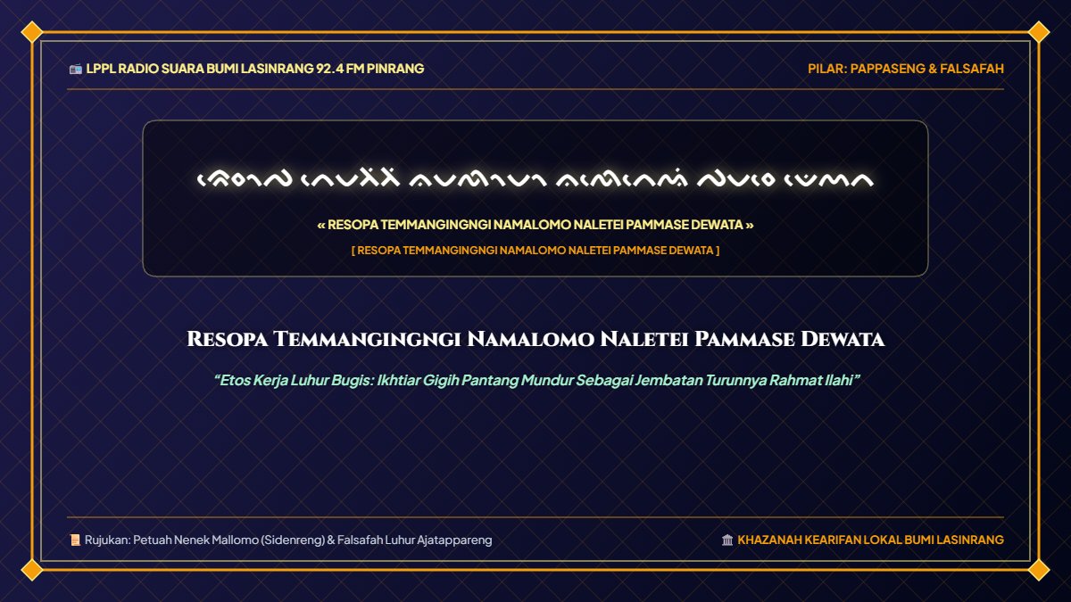 Menelusuri Jejak Sejarah dan Makna Sakral Resopa Temmangingngi Namalomo Naletei Pammase Dewata di Tanah Bugis
