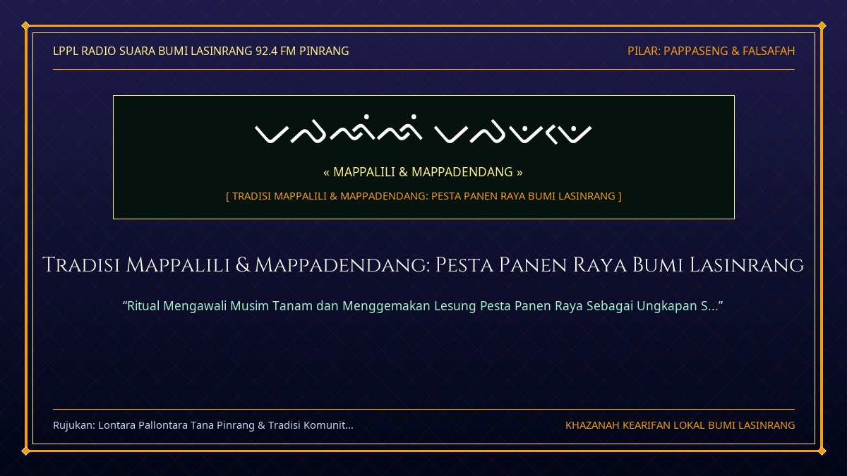 Khazanah Budaya Bugis: Menyingkap Nilai dan Makna Luhur Tradisi Mappalili & Mappadendang: Pesta Panen Raya Bumi Lasinrang